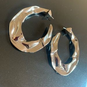 Alexis Bittar Crumpled Silver Post Earrings